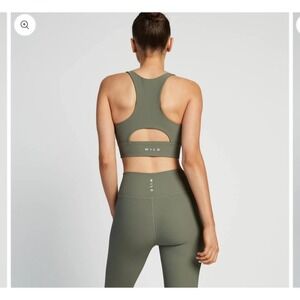 Wilo The Label Base Ribbed Longline Racerback Sports Bra Athleisure Yoga Workout